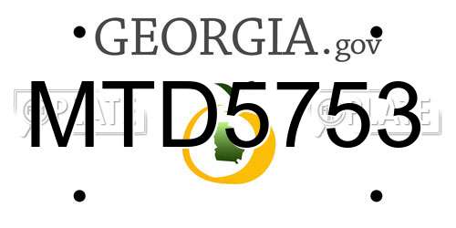 MTD5753 Georgia License Plate