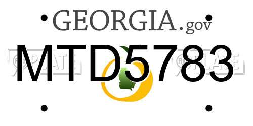 MTD5783 Georgia License Plate