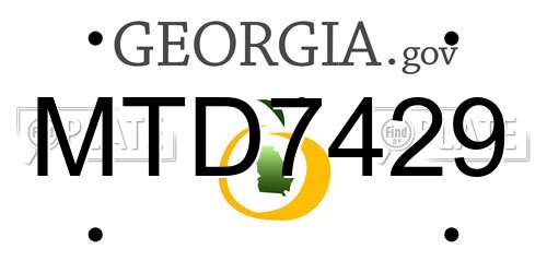 MTD7429 Georgia License Plate