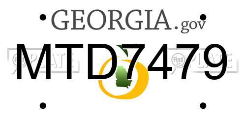 MTD7479 Georgia License Plate