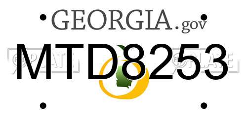 MTD8253 Georgia License Plate
