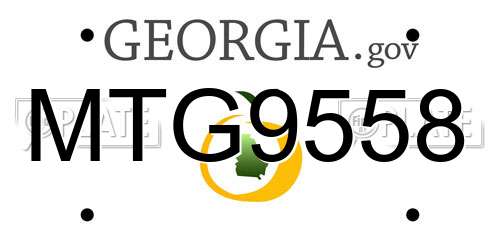 MTG9558 Georgia License Plate