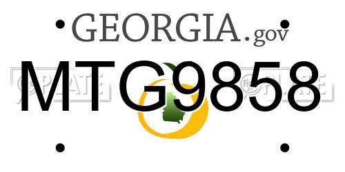 MTG9858 Georgia License Plate