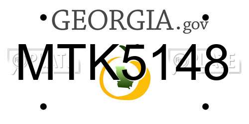 MTK5148 Georgia License Plate