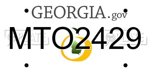 MTO2429 Georgia License Plate