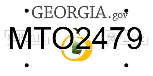 MTO2479 Georgia License Plate