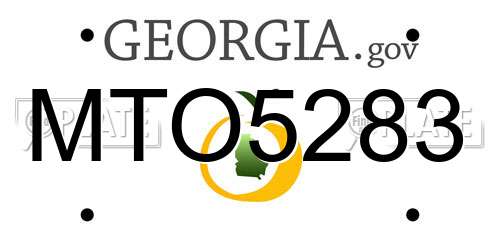 MTO5283 Georgia License Plate