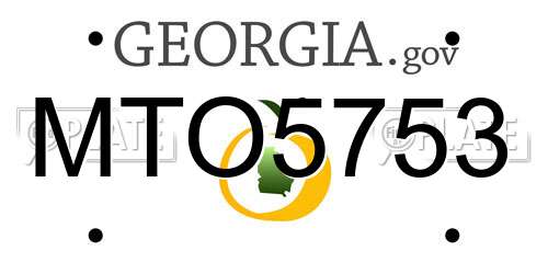MTO5753 Georgia License Plate