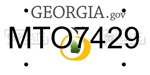 MTO7429 Georgia License Plate