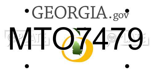 MTO7479 Georgia License Plate