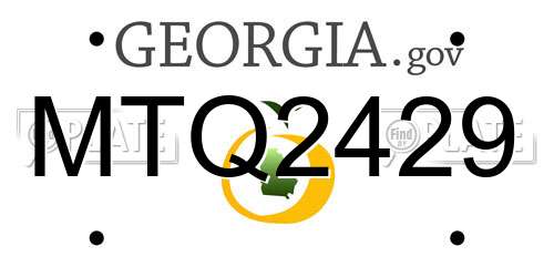 MTQ2429 Georgia License Plate