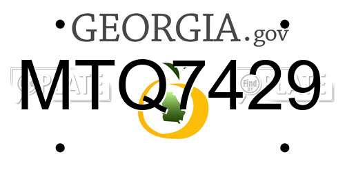 MTQ7429 Georgia License Plate