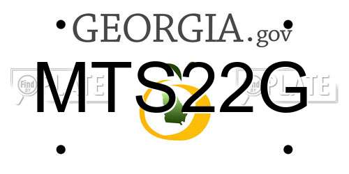MTS22G Georgia License Plate