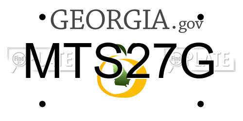 MTS27G Georgia License Plate