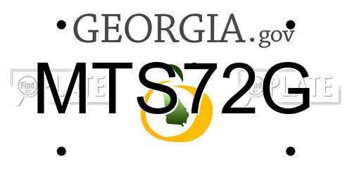 MTS72G Georgia License Plate