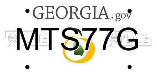 MTS77G Georgia License Plate