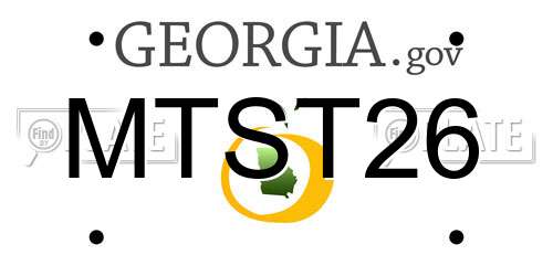 MTST26 Georgia License Plate