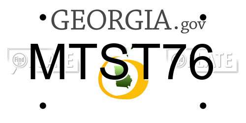 MTST76 Georgia License Plate