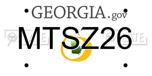 MTSZ26 Georgia License Plate