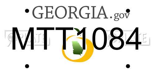 MTT1084 Georgia License Plate