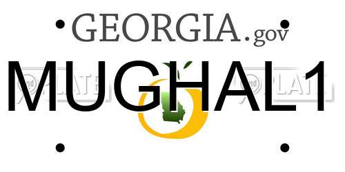 MUGHAL1 Georgia License Plate