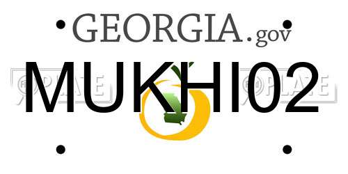 MUKHI02 Georgia License Plate
