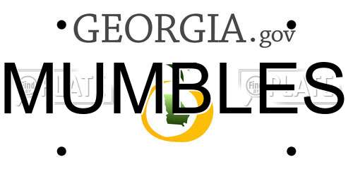 MUMBLES Georgia License Plate