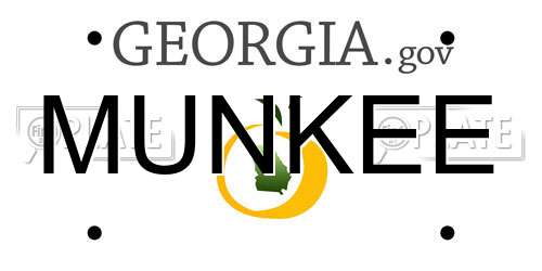 MUNKEE Georgia License Plate