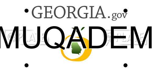 MUQADEM Georgia License Plate