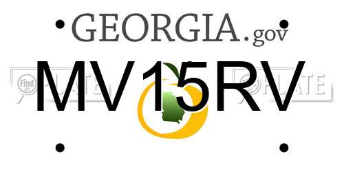MV15RV Georgia License Plate