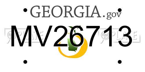 MV26713 Georgia License Plate