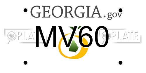 MV60 Georgia License Plate