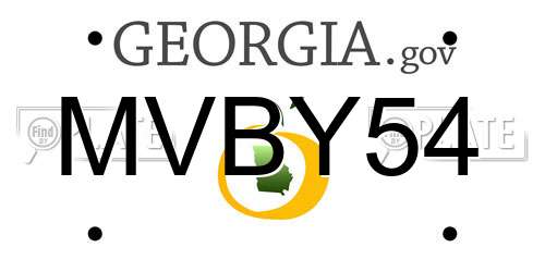 MVBY54 Georgia License Plate