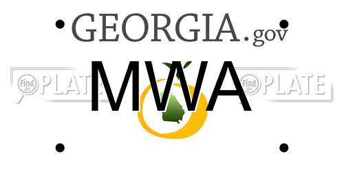 MWA Georgia License Plate