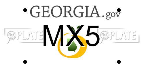 MX5 Georgia License Plate
