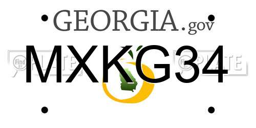 MXKG34 Georgia License Plate