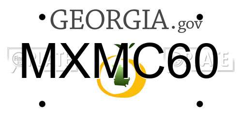 MXMC60 Georgia License Plate