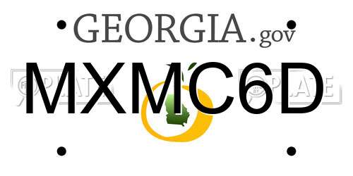 MXMC6D Georgia License Plate