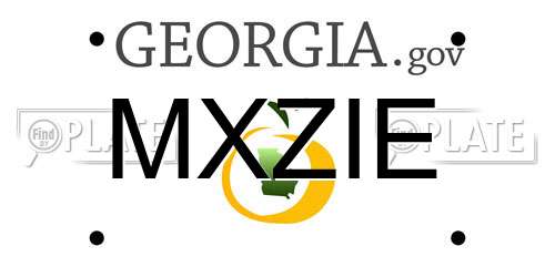 MXZIE Georgia License Plate