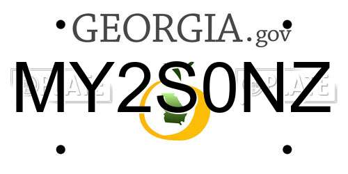 MY2S0NZ Georgia License Plate