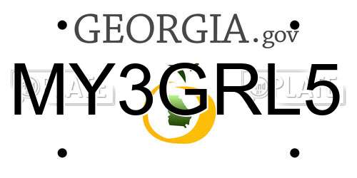 MY3GRL5 Georgia License Plate
