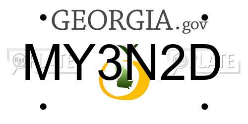 MY3N2D Georgia License Plate