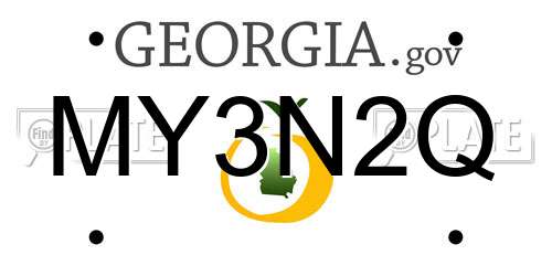 MY3N2Q Georgia License Plate