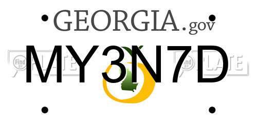 MY3N7D Georgia License Plate