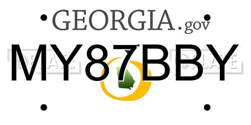MY87BBY Georgia License Plate