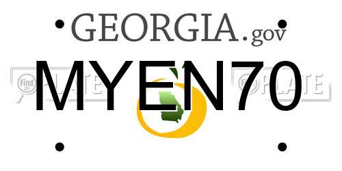 MYEN70 Georgia License Plate