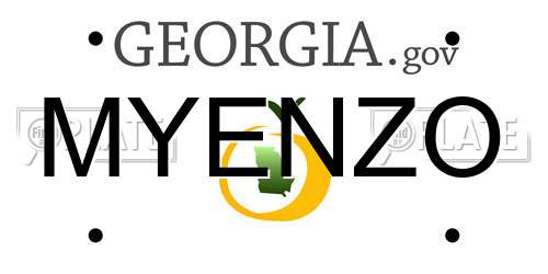 MYENZO Georgia License Plate