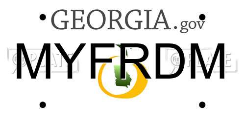 MYFRDM Georgia License Plate