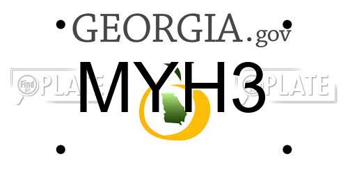MYH3 Georgia License Plate