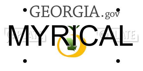 MYRICAL Georgia License Plate